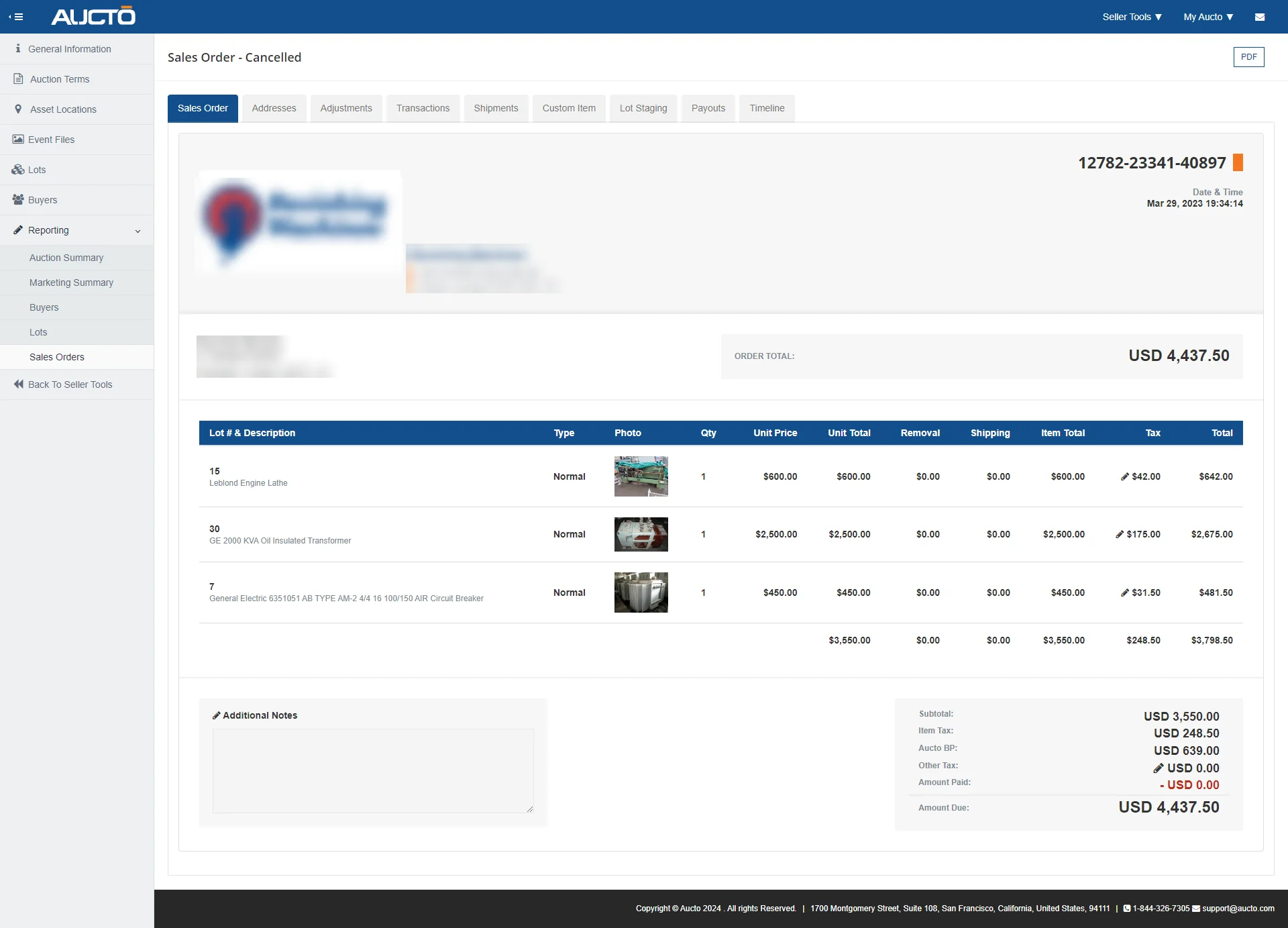 The same Sales Order in the old platform