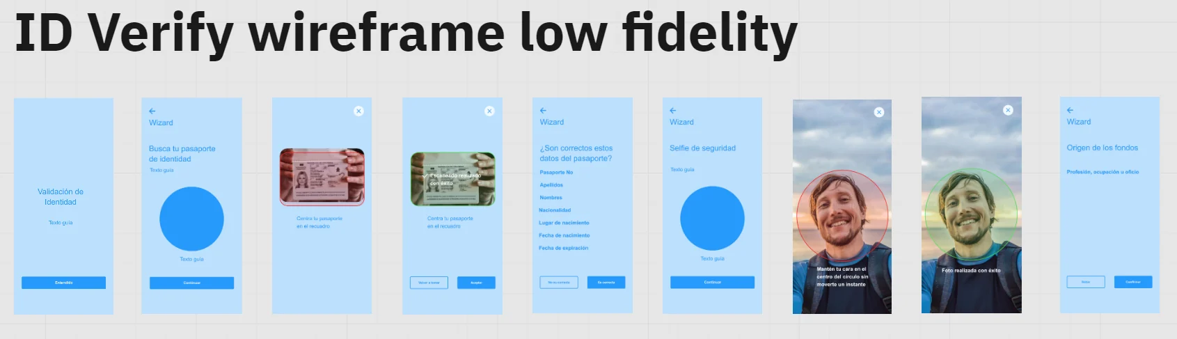 Low fidelity wireframes of the Nilo payment and settings screens